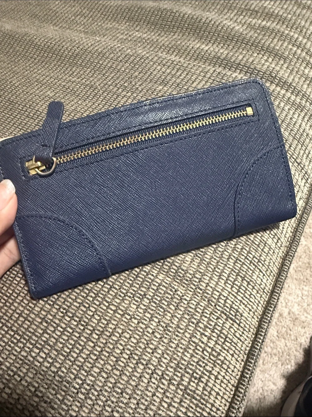 Vintage Juicy Couture Navy Card & Key Holder with Gold Crest